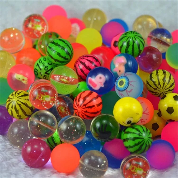 10 Stück 25 mm farbiger Junge Springball niedlich leuchtender Kinderspielzeugball Gummi Kinder Sportspiele elastische Springbälle Outdoor-Spielzeug