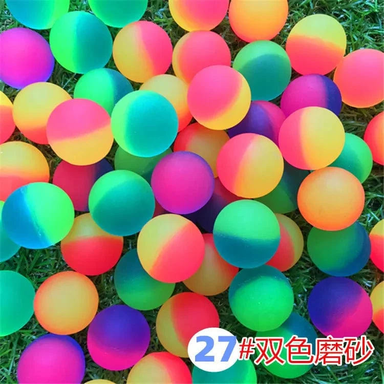 10 Stück 25 mm farbiger Junge Springball niedlich leuchtender Kinderspielzeugball Gummi Kinder Sportspiele elastische Springbälle Outdoor-Spielzeug