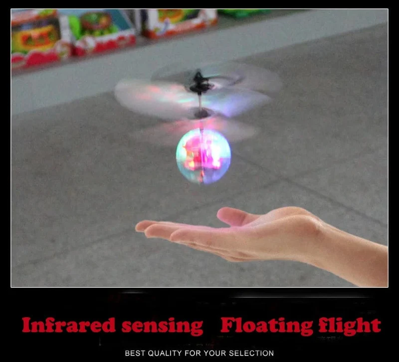 LED Fliegender Ball Infrarot-Induktionsflugzeug Gestensteuerung Spielzeug Leuchtende Flugbälle Elektronischer bunter Licht-Mini-Hubschrauber