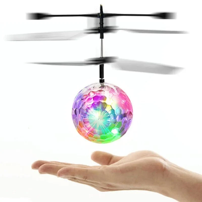 LED Fliegender Ball Infrarot-Induktionsflugzeug Gestensteuerung Spielzeug Leuchtende Flugbälle Elektronischer bunter Licht-Mini-Hubschrauber