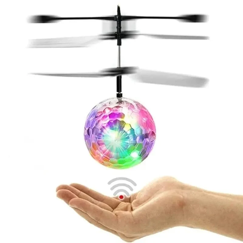 1Pc Bunte Mini Drohne Shinning LED Drohne Fliegender Ball Hubschrauber Licht Kristallkugel Induktion Quadcopter Flugzeug Kinderspielzeug