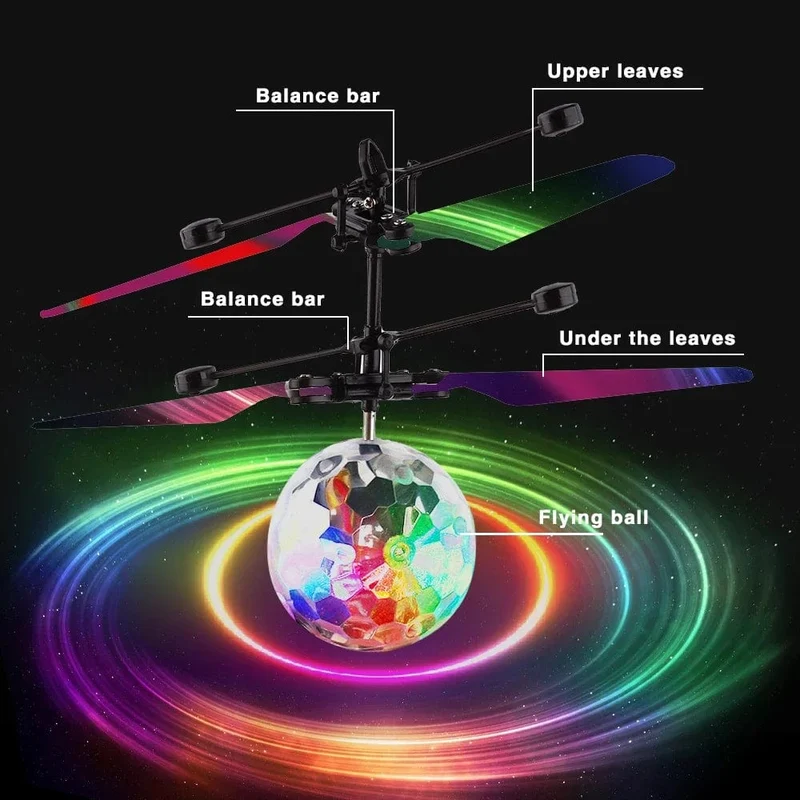 1Pc Bunte Mini Drohne Shinning LED Drohne Fliegender Ball Hubschrauber Licht Kristallkugel Induktion Quadcopter Flugzeug Kinderspielzeug