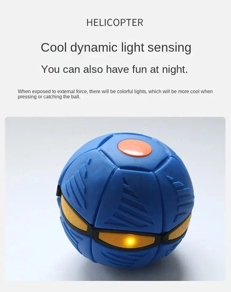Spaßspielzeug für Kinder im Freien für Jungen und Mädchen, fliegender Untertassenball, magische Verformung, UFO ohne LED-Licht, fliegendes Spielzeug, Dekompressionsgeschenk