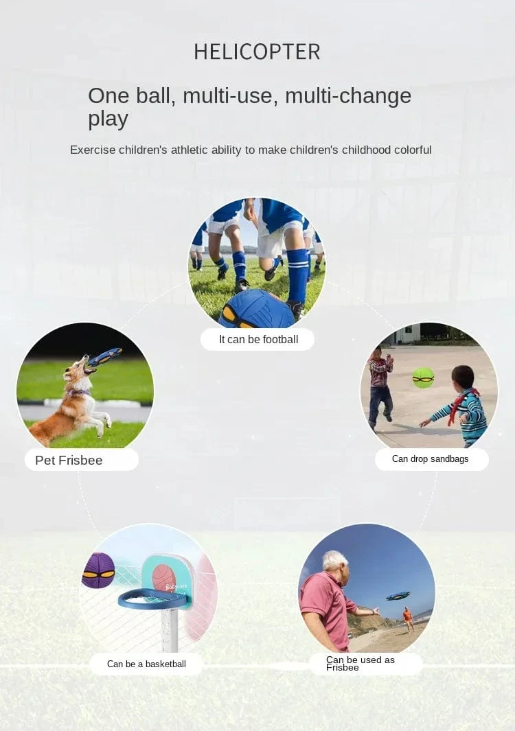 Spaßspielzeug für Kinder im Freien für Jungen und Mädchen, fliegender Untertassenball, magische Verformung, UFO ohne LED-Licht, fliegendes Spielzeug, Dekompressionsgeschenk