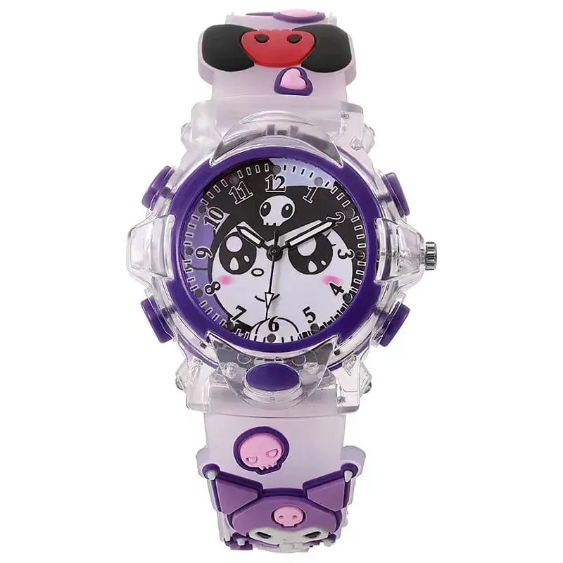 Sanrio Uhr Kawaii Melodie Cinnamoroll Kinder LED Leuchtende Uhr Kuromi Hallo Kitty Student Armbanduhr Kinder Geburtstag Geschenk Spielzeug