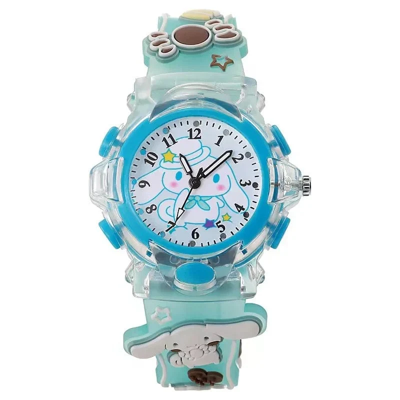 Sanrio Uhr Kawaii Melodie Cinnamoroll Kinder LED Leuchtende Uhr Kuromi Hallo Kitty Student Armbanduhr Kinder Geburtstag Geschenk Spielzeug