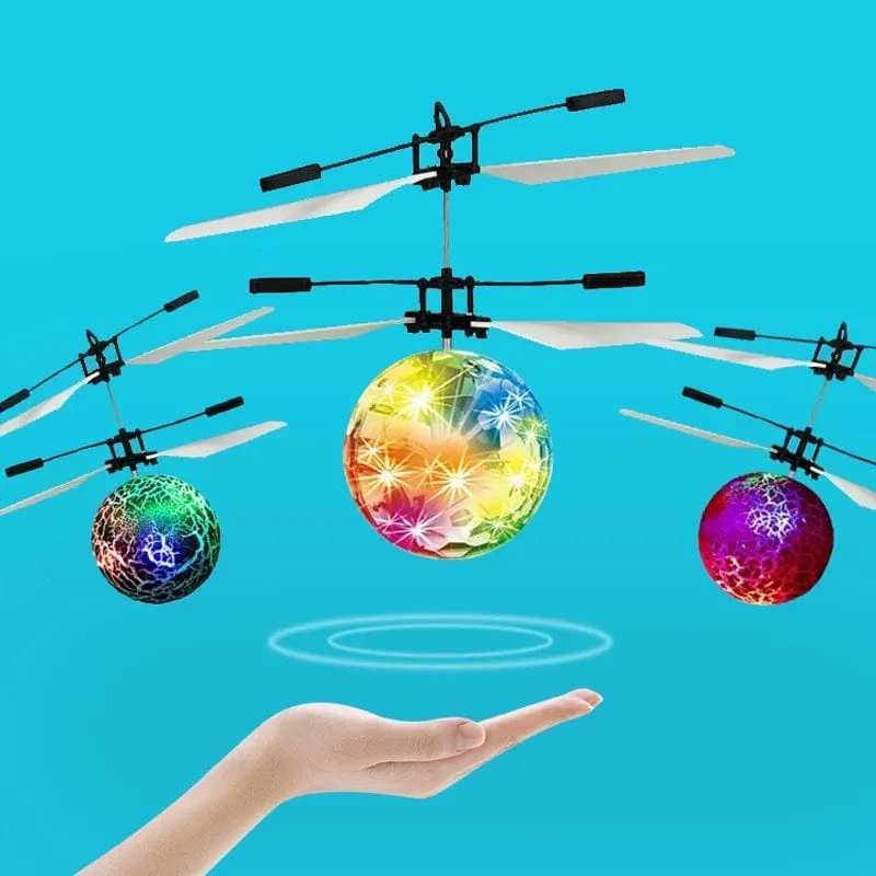 Fliegender leuchtender Ball RC Kinder fliegender Ball Anti-Stress-Drohne Hubschrauber Infrarot-Induktion Flugzeug Fernbedienung Spielzeug Geschenke