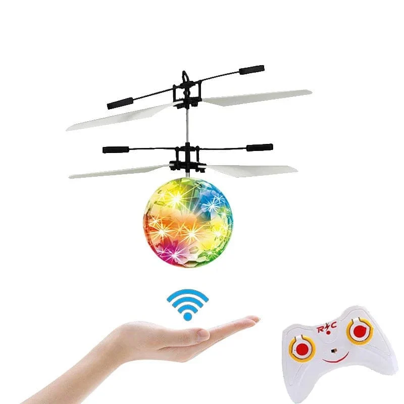 Fliegender leuchtender Ball RC Kinder fliegender Ball Anti-Stress-Drohne Hubschrauber Infrarot-Induktion Flugzeug Fernbedienung Spielzeug Geschenke