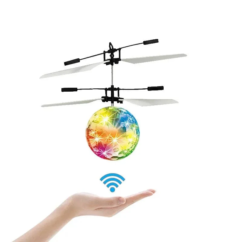 Fliegender leuchtender Ball RC Kinder fliegender Ball Anti-Stress-Drohne Hubschrauber Infrarot-Induktion Flugzeug Fernbedienung Spielzeug Geschenke