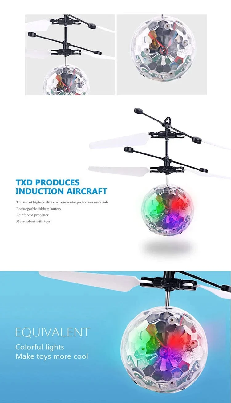 Fliegender leuchtender Ball RC Kinder fliegender Ball Anti-Stress-Drohne Hubschrauber Infrarot-Induktion Flugzeug Fernbedienung Spielzeug Geschenke