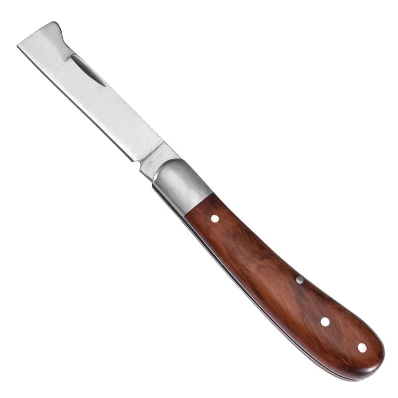 Klappbares Pfropfmesser, Pfropfwerkzeuge, Pfropf-Schnittmesser, professionelles Pfropfmesser für Obstbäume im Garten, Messer mit Holzgriff
