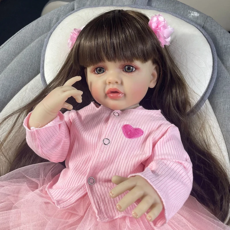MRB 55CM Fertige Reborn Puppe Volle Silikon Vinyl Mädchen Körper Waschbar Betty Prinzessin Kleinkind Bebe Geburtstag Weihnachten Geschenk