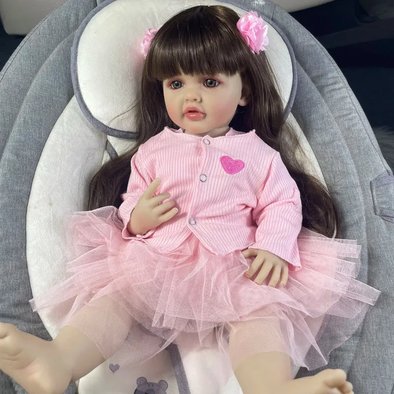 MRB 55CM Fertige Reborn Puppe Volle Silikon Vinyl Mädchen Körper Waschbar Betty Prinzessin Kleinkind Bebe Geburtstag Weihnachten Geschenk
