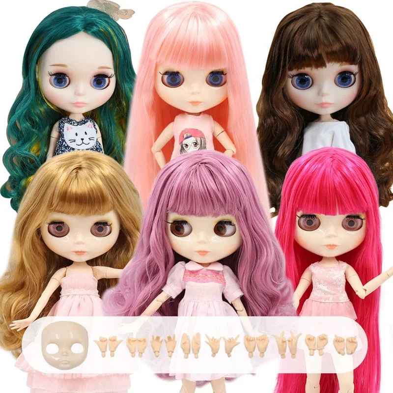 ICY DBS Blyth Puppe Gelenkkörper 30CM BJD Spielzeug Weißes glänzendes Gesicht und mattiertes Gesicht mit zusätzlichen Händen AB und Panel 1/6 DIY Modepuppe