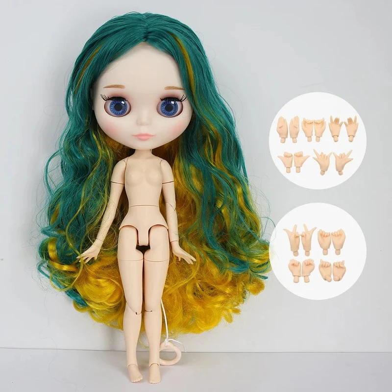 ICY DBS Blyth Puppe Gelenkkörper 30CM BJD Spielzeug Weißes glänzendes Gesicht und mattiertes Gesicht mit zusätzlichen Händen AB und Panel 1/6 DIY Modepuppe