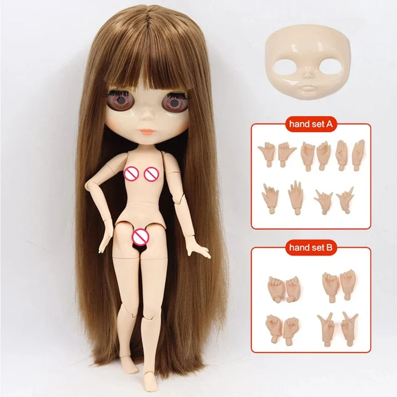 ICY DBS Blyth Puppe Gelenkkörper 30CM BJD Spielzeug Weißes glänzendes Gesicht und mattiertes Gesicht mit zusätzlichen Händen AB und Panel 1/6 DIY Modepuppe