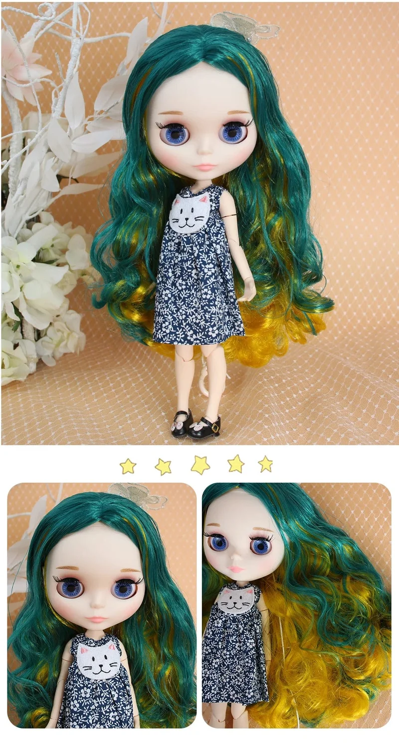 ICY DBS Blyth Puppe Gelenkkörper 30CM BJD Spielzeug Weißes glänzendes Gesicht und mattiertes Gesicht mit zusätzlichen Händen AB und Panel 1/6 DIY Modepuppe
