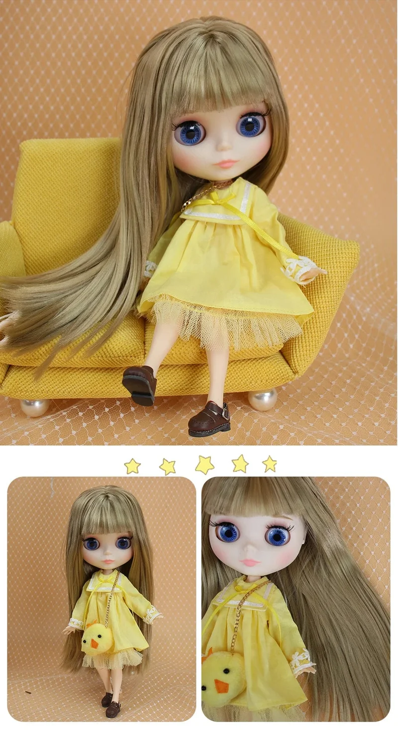 ICY DBS Blyth Puppe Gelenkkörper 30CM BJD Spielzeug Weißes glänzendes Gesicht und mattiertes Gesicht mit zusätzlichen Händen AB und Panel 1/6 DIY Modepuppe