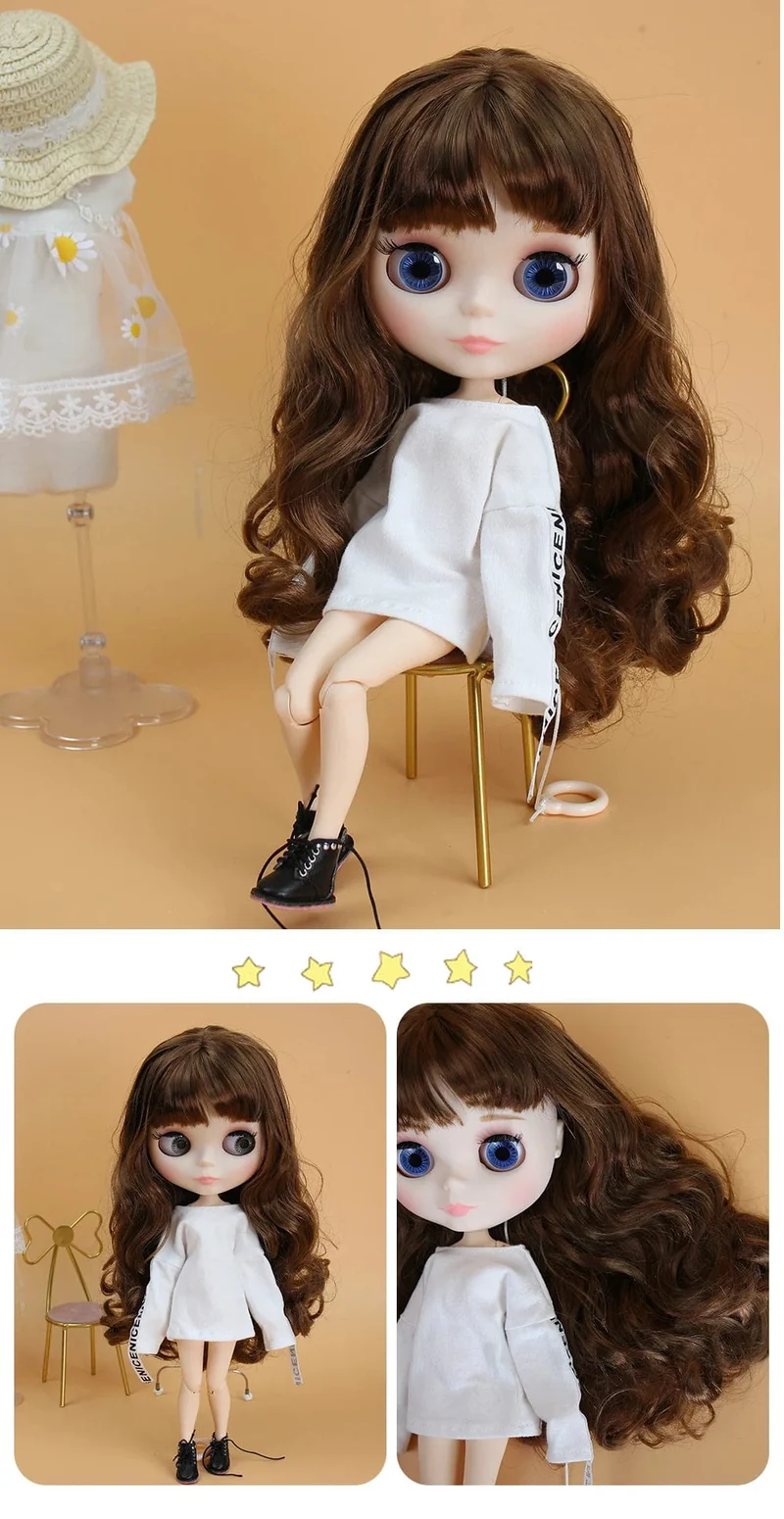 ICY DBS Blyth Puppe Gelenkkörper 30CM BJD Spielzeug Weißes glänzendes Gesicht und mattiertes Gesicht mit zusätzlichen Händen AB und Panel 1/6 DIY Modepuppe