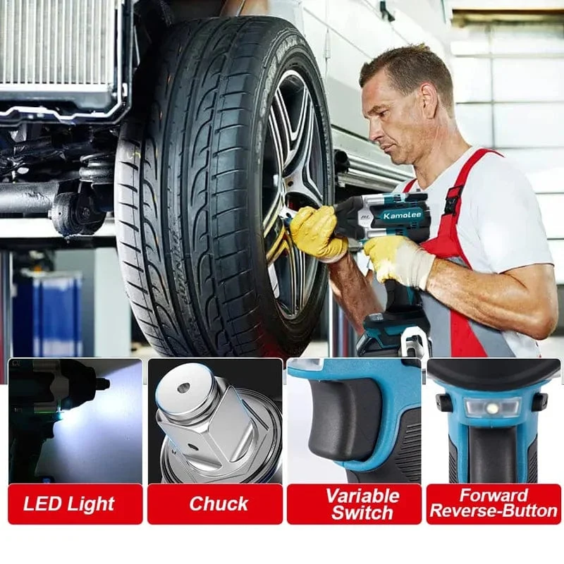 Kamolee 1800 NM Hohe Drehmoment DTW700 Bürstenlosen Cordless Elektrische Schlagschrauber 1/2 In Lithium-Ionen Batterie Für Makita 18V Batterie