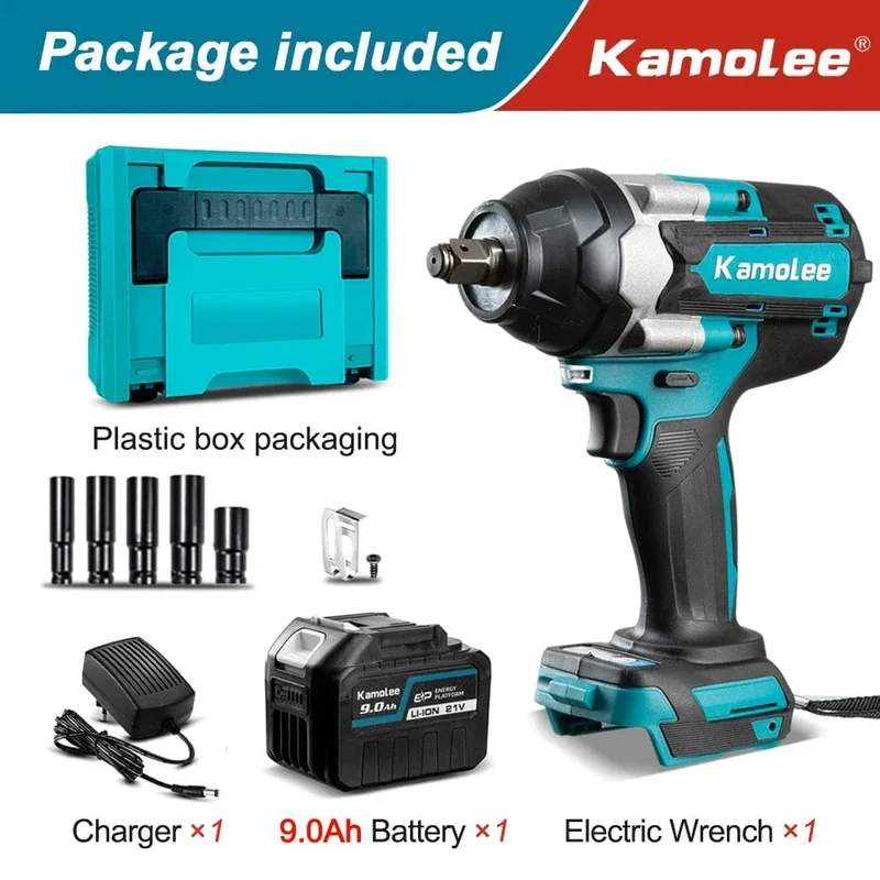 Kamolee 1800 NM Hohe Drehmoment DTW700 Bürstenlosen Cordless Elektrische Schlagschrauber 1/2 In Lithium-Ionen Batterie Für Makita 18V Batterie