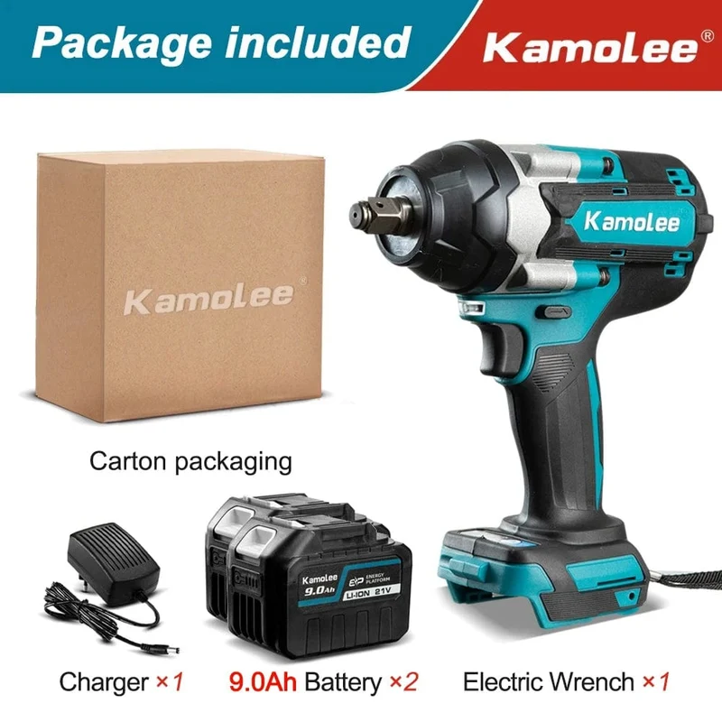 Kamolee 1800 NM Hohe Drehmoment DTW700 Bürstenlosen Cordless Elektrische Schlagschrauber 1/2 In Lithium-Ionen Batterie Für Makita 18V Batterie