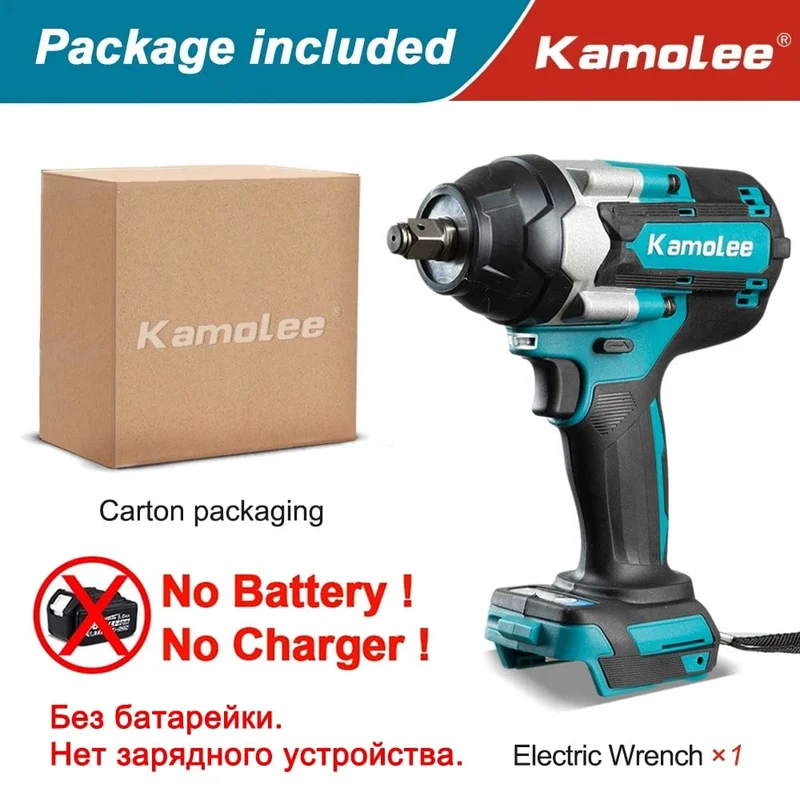 Kamolee 1800 NM Hohe Drehmoment DTW700 Bürstenlosen Cordless Elektrische Schlagschrauber 1/2 In Lithium-Ionen Batterie Für Makita 18V Batterie