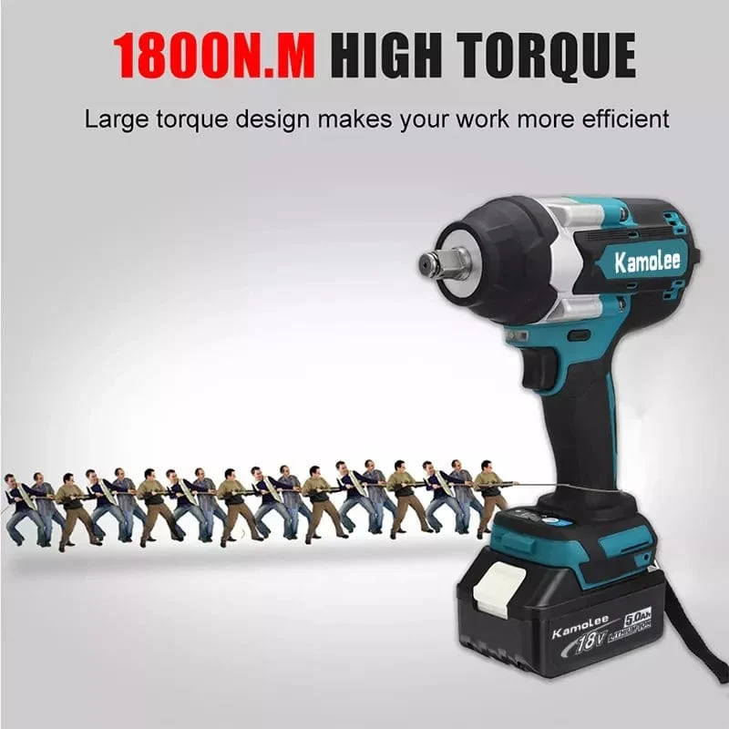 Kamolee 1800 NM Hohe Drehmoment DTW700 Bürstenlosen Cordless Elektrische Schlagschrauber 1/2 In Lithium-Ionen Batterie Für Makita 18V Batterie