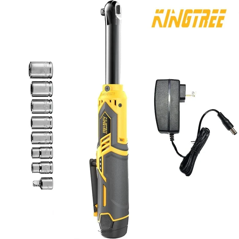 Kingtree Kabelloser Elektro-Ladeschlüssel, 12 V, erweiterter 6-Zoll-Kopf, Ratschenschlüssel, Lithium-Akku, Handwerkzeug, Elektrowerkzeuge mit hohem Drehmoment