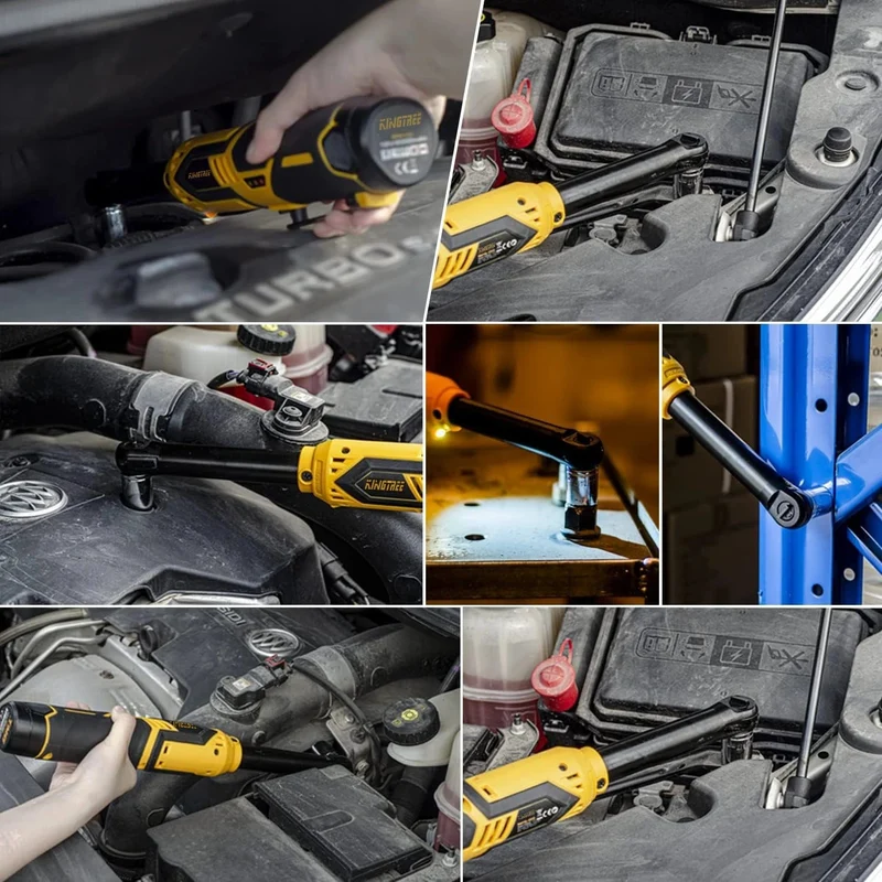 Kingtree Kabelloser Elektro-Ladeschlüssel, 12 V, erweiterter 6-Zoll-Kopf, Ratschenschlüssel, Lithium-Akku, Handwerkzeug, Elektrowerkzeuge mit hohem Drehmoment