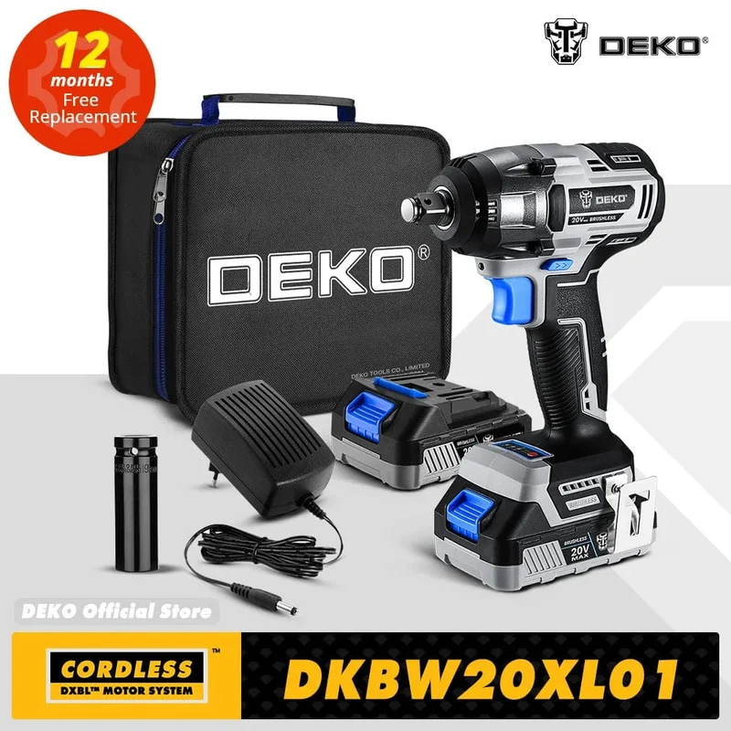 【Weltpremiere】DEKO 20V MAX Akku-Bürstenloser Schraubenschlüssel 350N.m Elektrischer Schlagschrauber mit hohem Drehmoment Elektrowerkzeuge (DKBW20XL01)