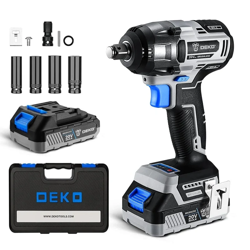 【Weltpremiere】DEKO 20V MAX Akku-Bürstenloser Schraubenschlüssel 350N.m Elektrischer Schlagschrauber mit hohem Drehmoment Elektrowerkzeuge (DKBW20XL01)