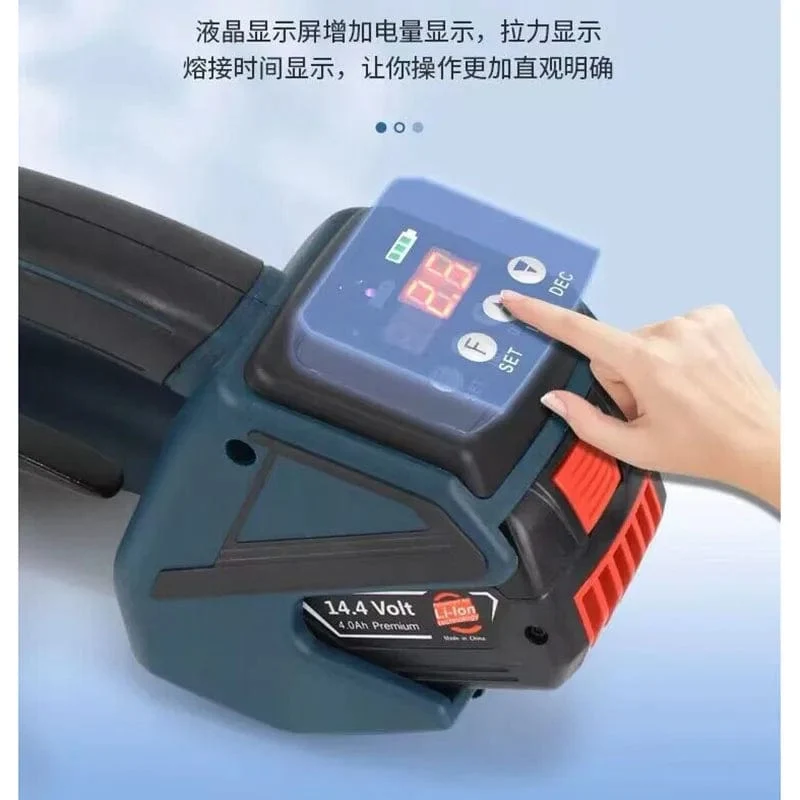 Tragbare elektrische Ballenpresse V2 Elektrische Umreifungsmaschine für 13–16 mm PET/PP-Heißschmelzballenpresse mit tragbaren Verpackungswerkzeugen