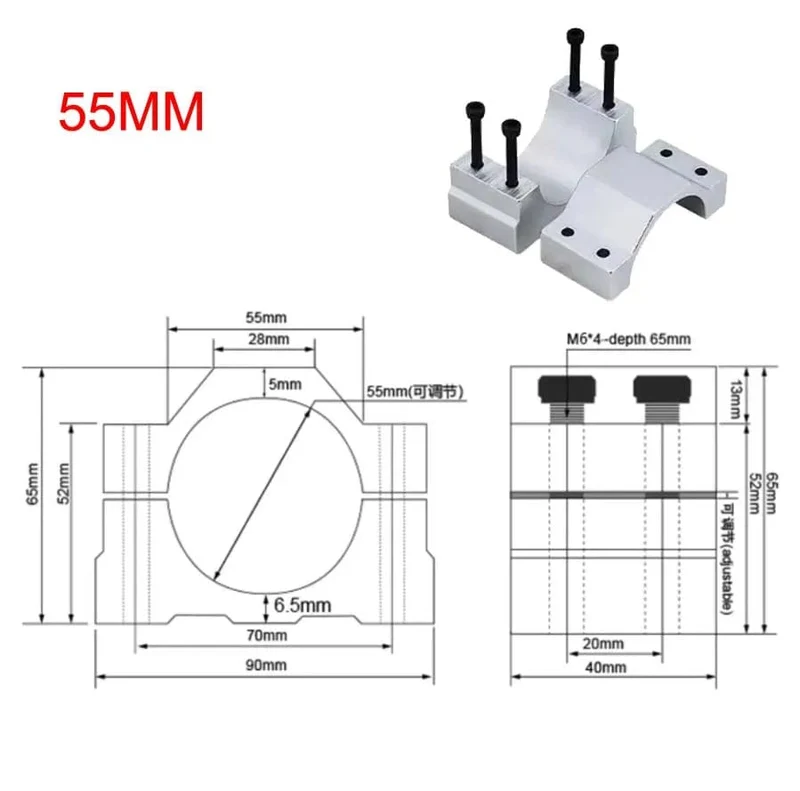 1 STÜCKE Loch 40mm/42mm/45mm/48mm/52mm/65mmMount Halterung Spindel Befestigung Für DC spindel motor