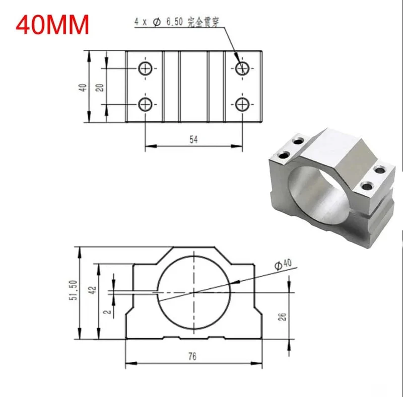 1 STÜCKE Loch 40mm/42mm/45mm/48mm/52mm/65mmMount Halterung Spindel Befestigung Für DC spindel motor
