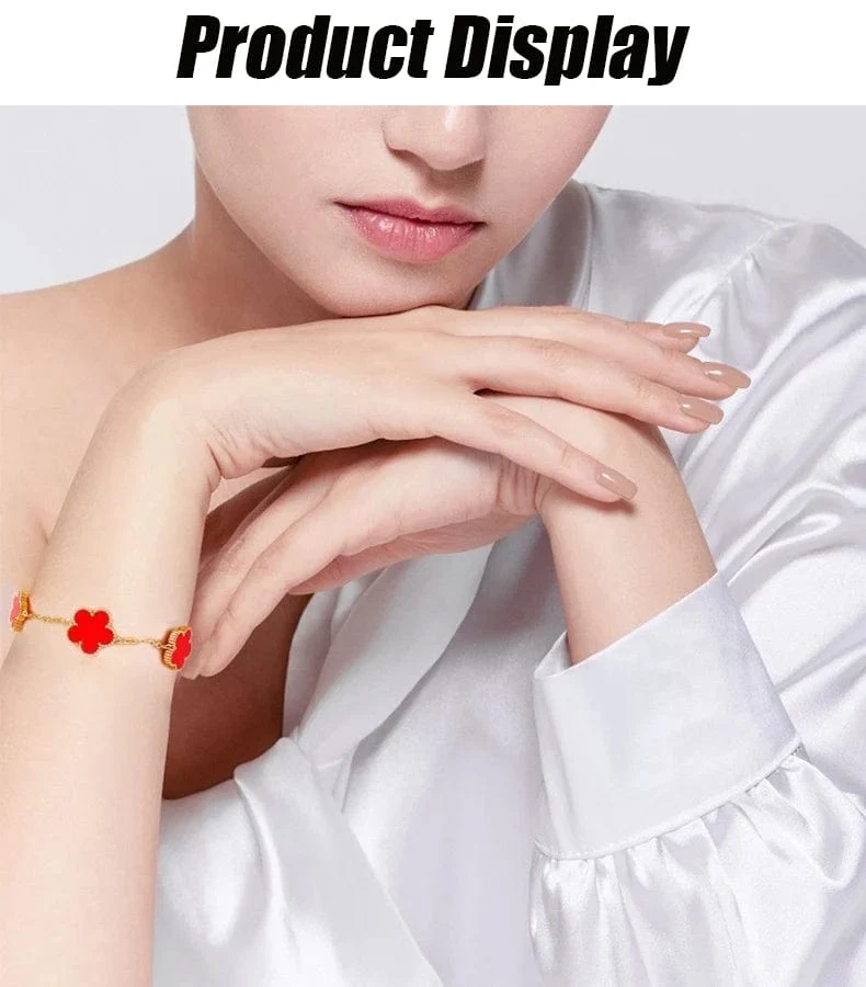 Doppelseitiges verstellbares Kleeblattarmband aus Metall im Y2K-Stil, luxuriöses Glückskleearmband aus Edelstahl für Männer und Frauen