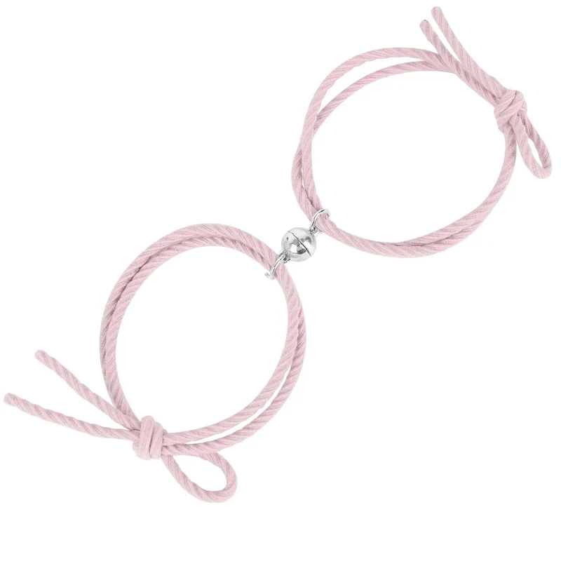 2 stücke Magnetarmband Edelstahl Herz Anhänger Charm Paar Armbänder für Liebhaber Freund Männer Frauen Geflochtene Seilarmbänder