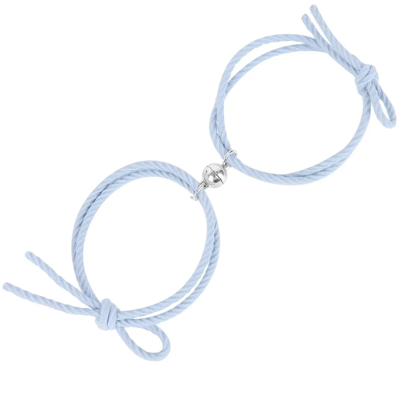2 stücke Magnetarmband Edelstahl Herz Anhänger Charm Paar Armbänder für Liebhaber Freund Männer Frauen Geflochtene Seilarmbänder