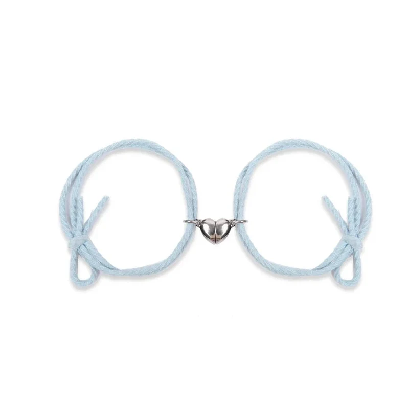 2 stücke Magnetarmband Edelstahl Herz Anhänger Charm Paar Armbänder für Liebhaber Freund Männer Frauen Geflochtene Seilarmbänder