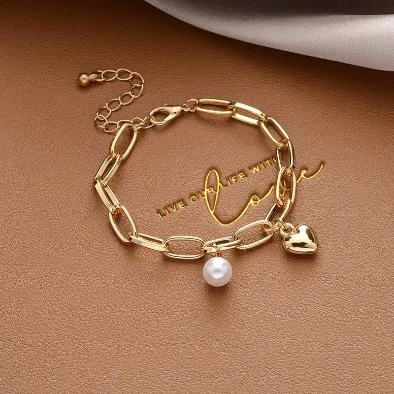 Korea Neue Mode Brief Stern Anhänger Armband Frau Einfache Vintage Edelstahl Armband Luxus Original Schmuck Zubehör