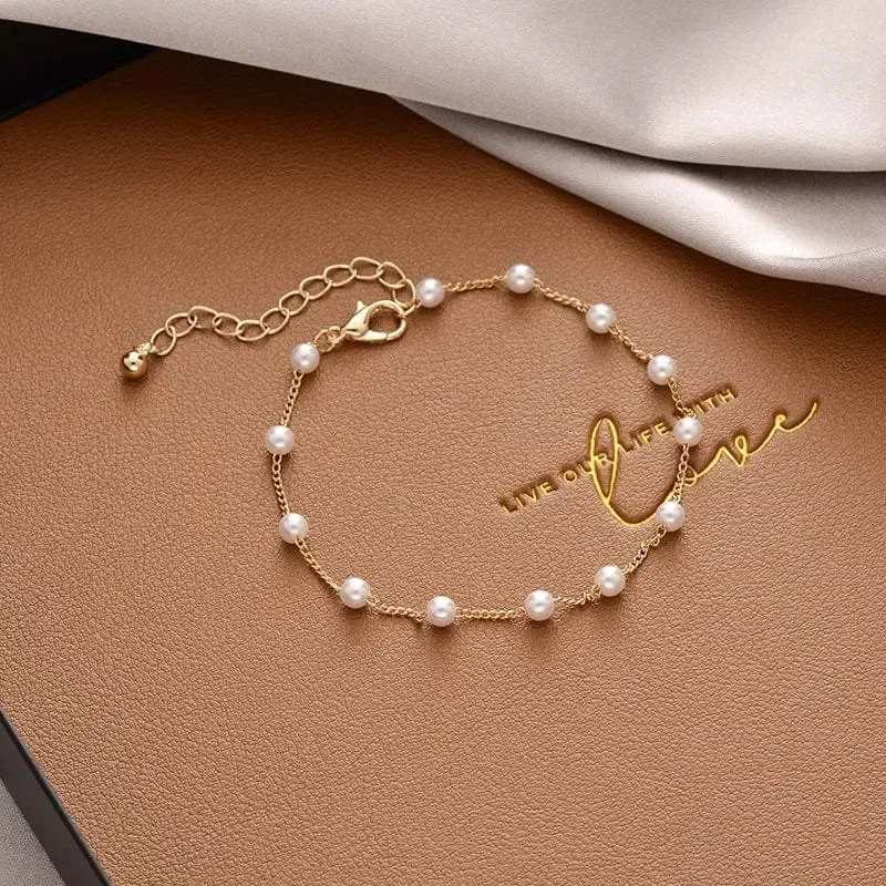 Korea Neue Mode Brief Stern Anhänger Armband Frau Einfache Vintage Edelstahl Armband Luxus Original Schmuck Zubehör