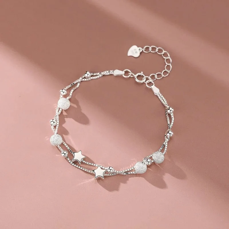 Korea Neue Mode Brief Stern Anhänger Armband Frau Einfache Vintage Edelstahl Armband Luxus Original Schmuck Zubehör
