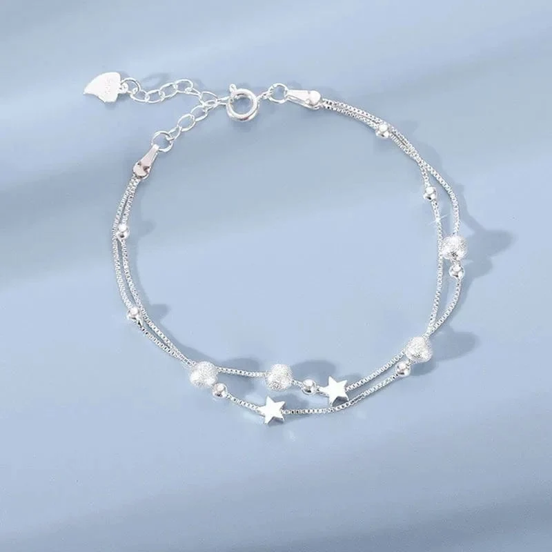 Korea Neue Mode Brief Stern Anhänger Armband Frau Einfache Vintage Edelstahl Armband Luxus Original Schmuck Zubehör