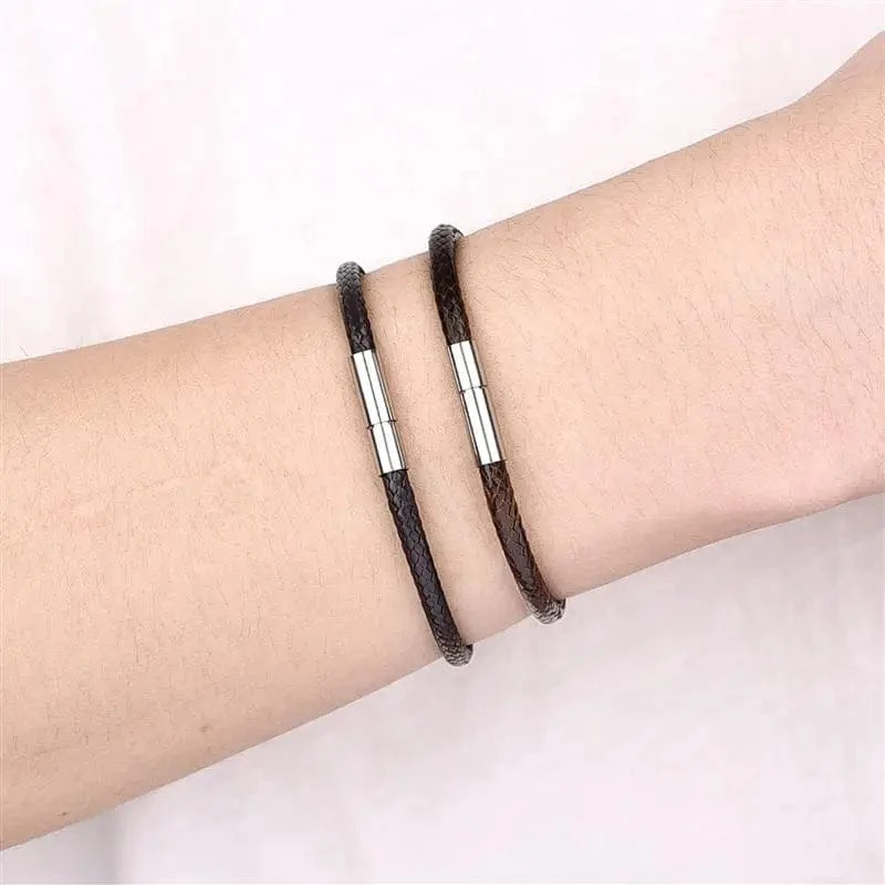 Jiayiqi Handgefertigte Lederarmbänder aus gewachster Kordel, Glücksseil-Armbänder und Armreifen für Frauen und Männer, Armbänder aus Wachskordel