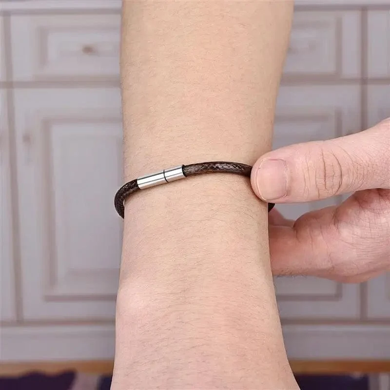 Jiayiqi Handgefertigte Lederarmbänder aus gewachster Kordel, Glücksseil-Armbänder und Armreifen für Frauen und Männer, Armbänder aus Wachskordel