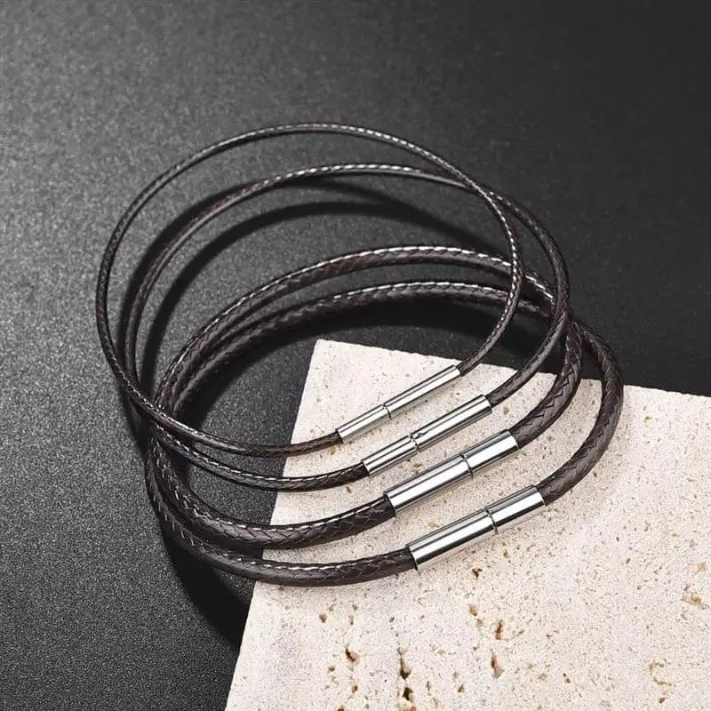 Jiayiqi Handgefertigte Lederarmbänder aus gewachster Kordel, Glücksseil-Armbänder und Armreifen für Frauen und Männer, Armbänder aus Wachskordel