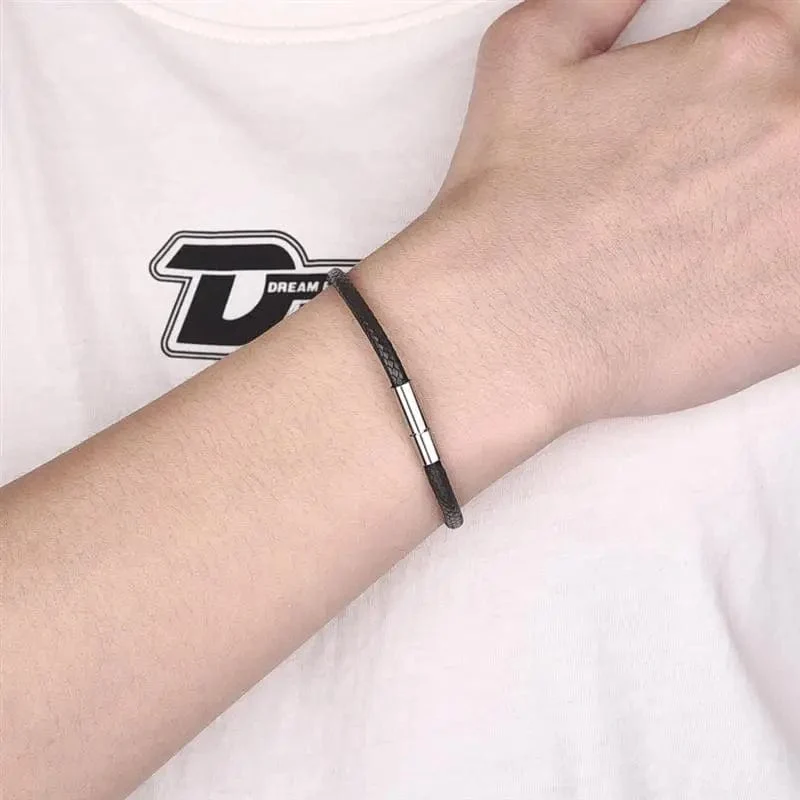 Jiayiqi Handgefertigte Lederarmbänder aus gewachster Kordel, Glücksseil-Armbänder und Armreifen für Frauen und Männer, Armbänder aus Wachskordel