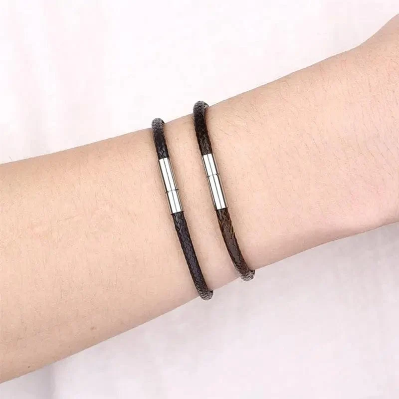 Jiayiqi Handgefertigte Lederarmbänder aus gewachster Kordel, Glücksseil-Armbänder und Armreifen für Frauen und Männer, Armbänder aus Wachskordel