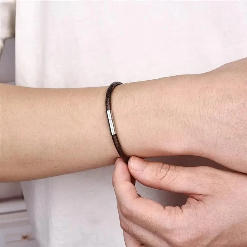 Jiayiqi Handgefertigte Lederarmbänder aus gewachster Kordel, Glücksseil-Armbänder und Armreifen für Frauen und Männer, Armbänder aus Wachskordel