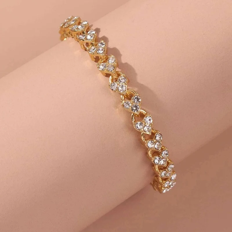 Luxus Zirkonia Kristall Tennis Armbänder Für Frauen Männer Gold Farbe Silber Farbe Armband Kette Schmuck Geschenke